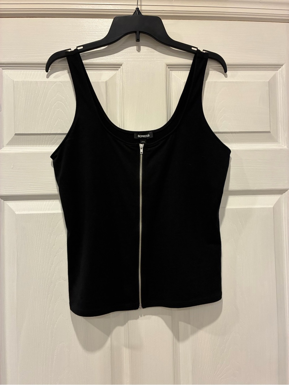 Express Black Zip-Front Tank